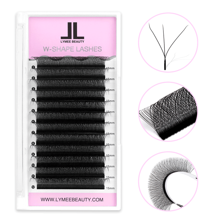 3D W-Shape Premade Volume Fan Lash Extensions - LymeeBeauty