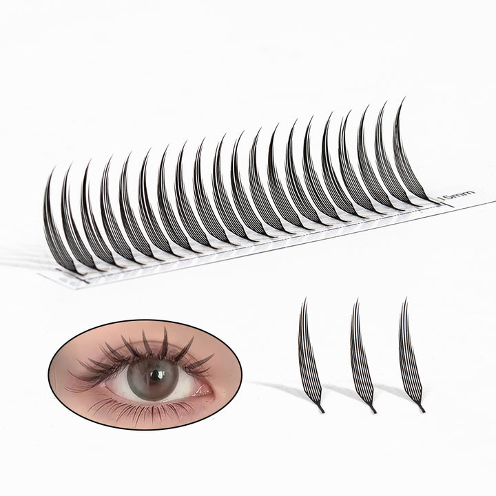 0.07MM Premade Anime Chunk Eyelash Extensions 12Rows-lymeebeauty