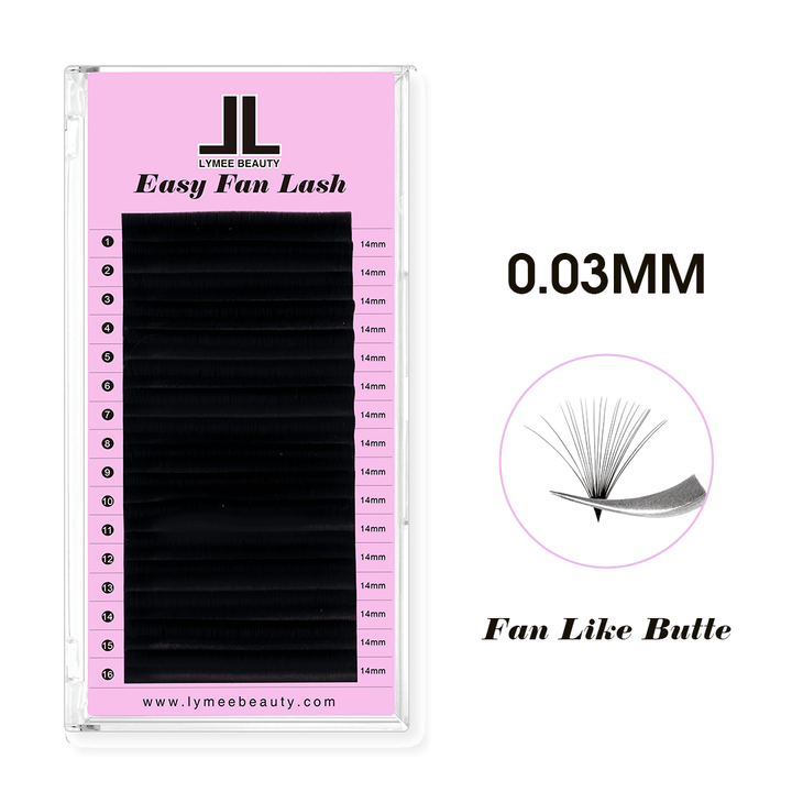 0.03MM Cashmere  Easy Fan Eyelash Extensions - LymeeBeauty