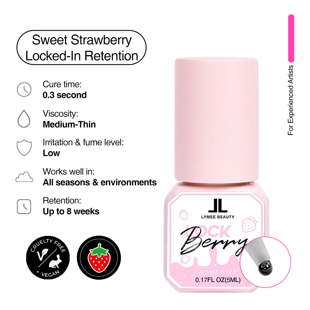 0.3 Second Berry Lock Eyelash Extension Glue-lymeebeauty