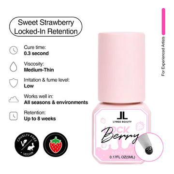 0.3 Second Berry Lock Eyelash Extension Glue-lymeebeauty
