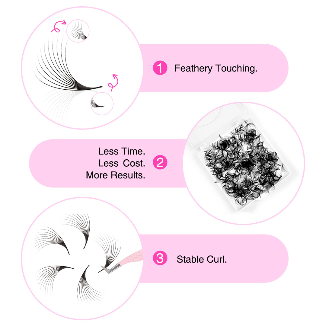 10D Premade Lash Fans - 1000 Loose Promade Fans-LYMEEBEAUTY