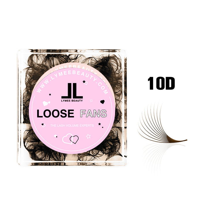 10D Brown Premade Lash Fans - 500 Loose Promade Fans-LymeeBeauty