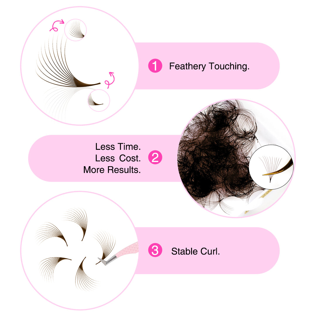 10D Brown Premade Lash Fans - 500 Loose Promade Fans-LymeeBeauty