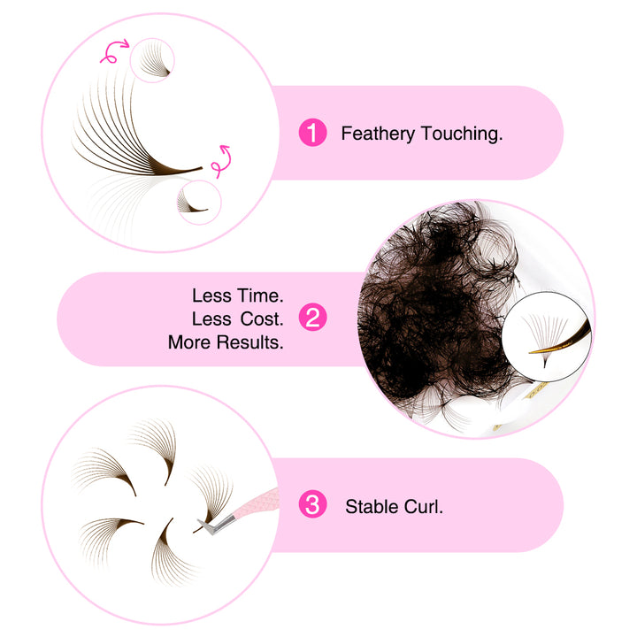 10D Brown Premade Lash Fans - 500 Loose Promade Fans-LymeeBeauty