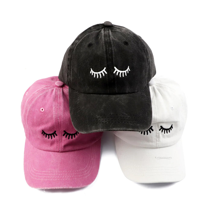 Eyelashes Embroidery Baseball Cap Summer Fashion Hat - LymeeBeauty