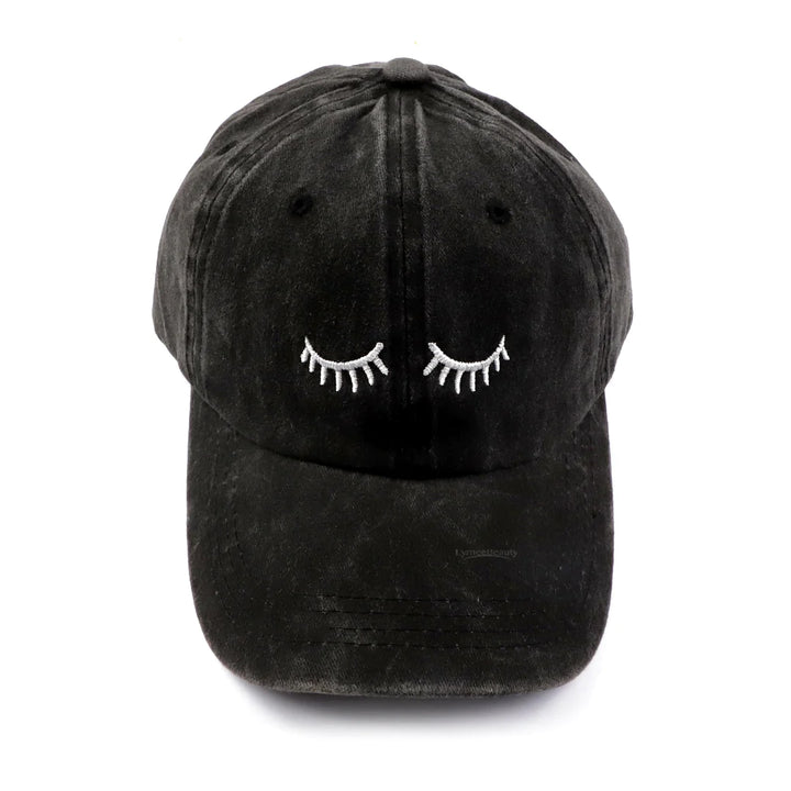 Eyelashes Embroidery Baseball Cap Summer Fashion Hat - LymeeBeauty