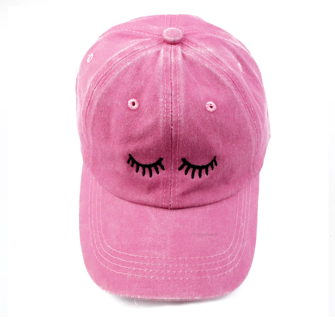 Eyelashes Embroidery Baseball Cap Summer Fashion Hat - LymeeBeauty