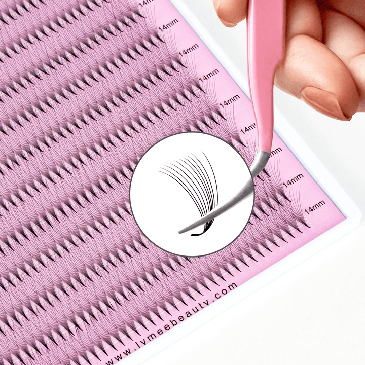 10D  Promade Narrow  Fans - 1000 Fans 25 Rows-lymeebeauty