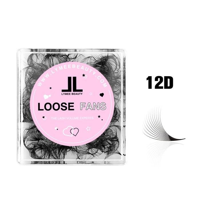 12D Handmade Premade Volume Loose Fans Pointy Base(500 Fans) - Lymeebeauty