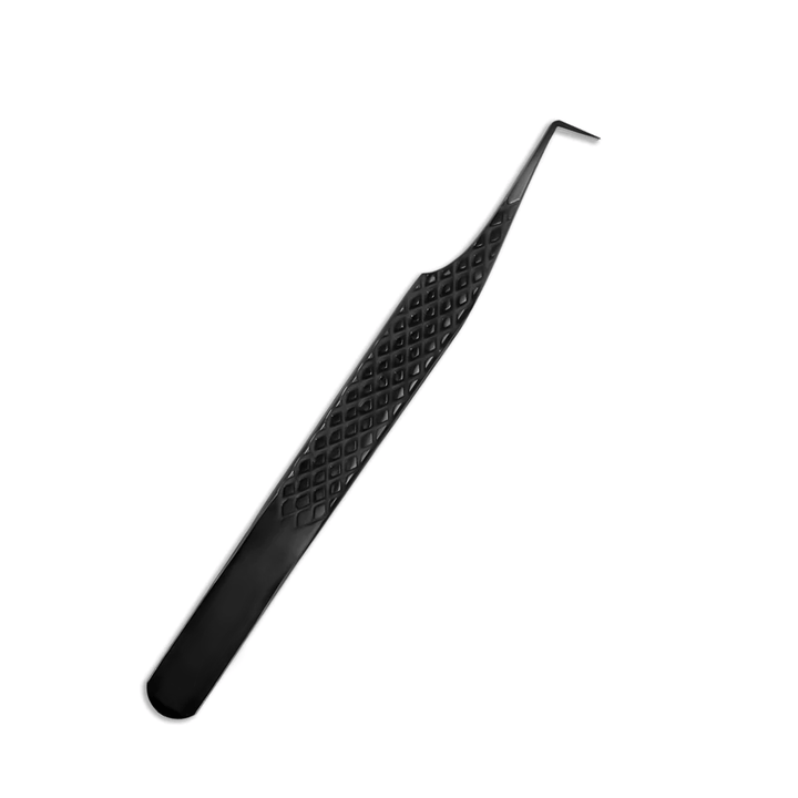 TB-01 Black Fiber Tweezers For Eyelash Extension