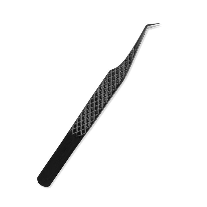 TB-03 Black Fiber Tweezers For Eyelash Extension