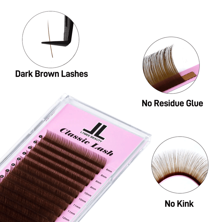 Dark Brown Premium Colored Volume Eyelash Extensions