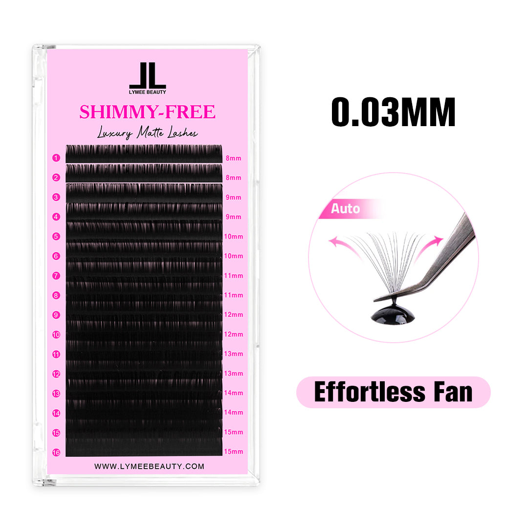 0.03MM Shimmy-Free Lashes 16 Rows - Lymeebeauty