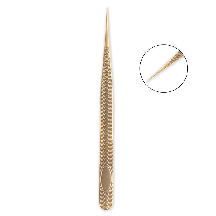 TF-08 Fish Scale Champagne Gold Tweezers for Eyelash Extension - Lymeebeauty
