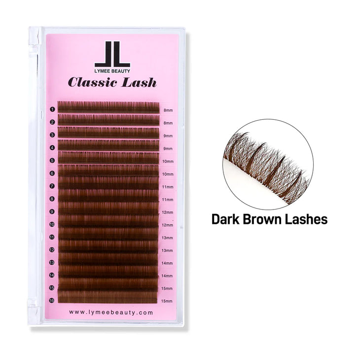 Dark Brown Premium Colored Volume Eyelash Extensions