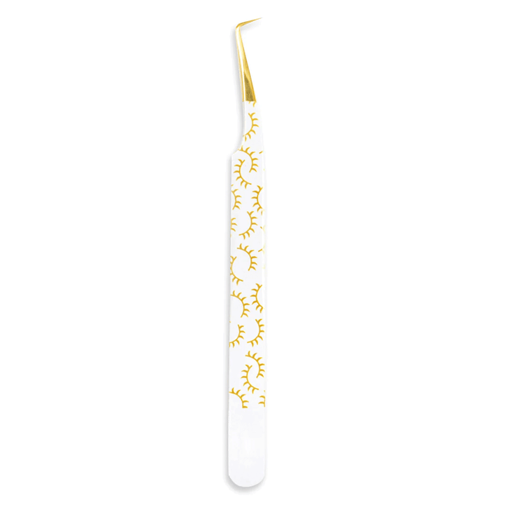 TY-04 Printed Yellow Lashes Tweezers For Eyelash Extension