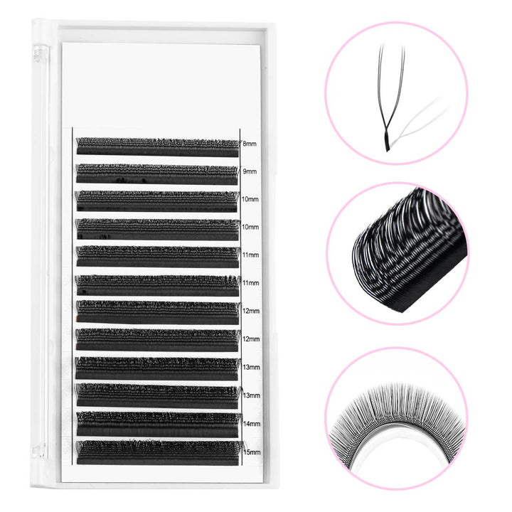 U-Shape YY Lash Volume Premade Fan Eyelash Extensions-lymeebeauty