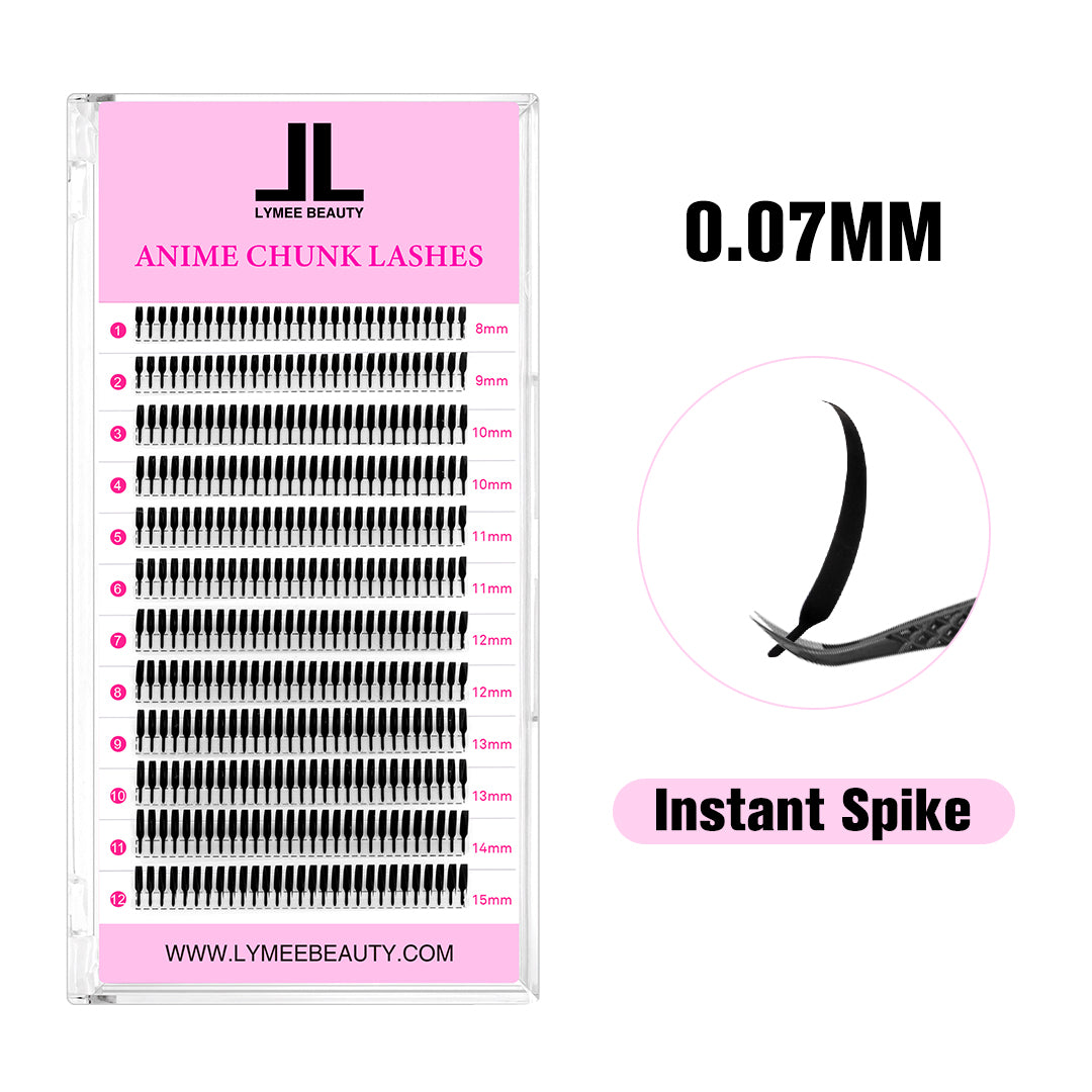 0.07MM Anime Chunk Lashes - Solid Spike - Lymeebeauty