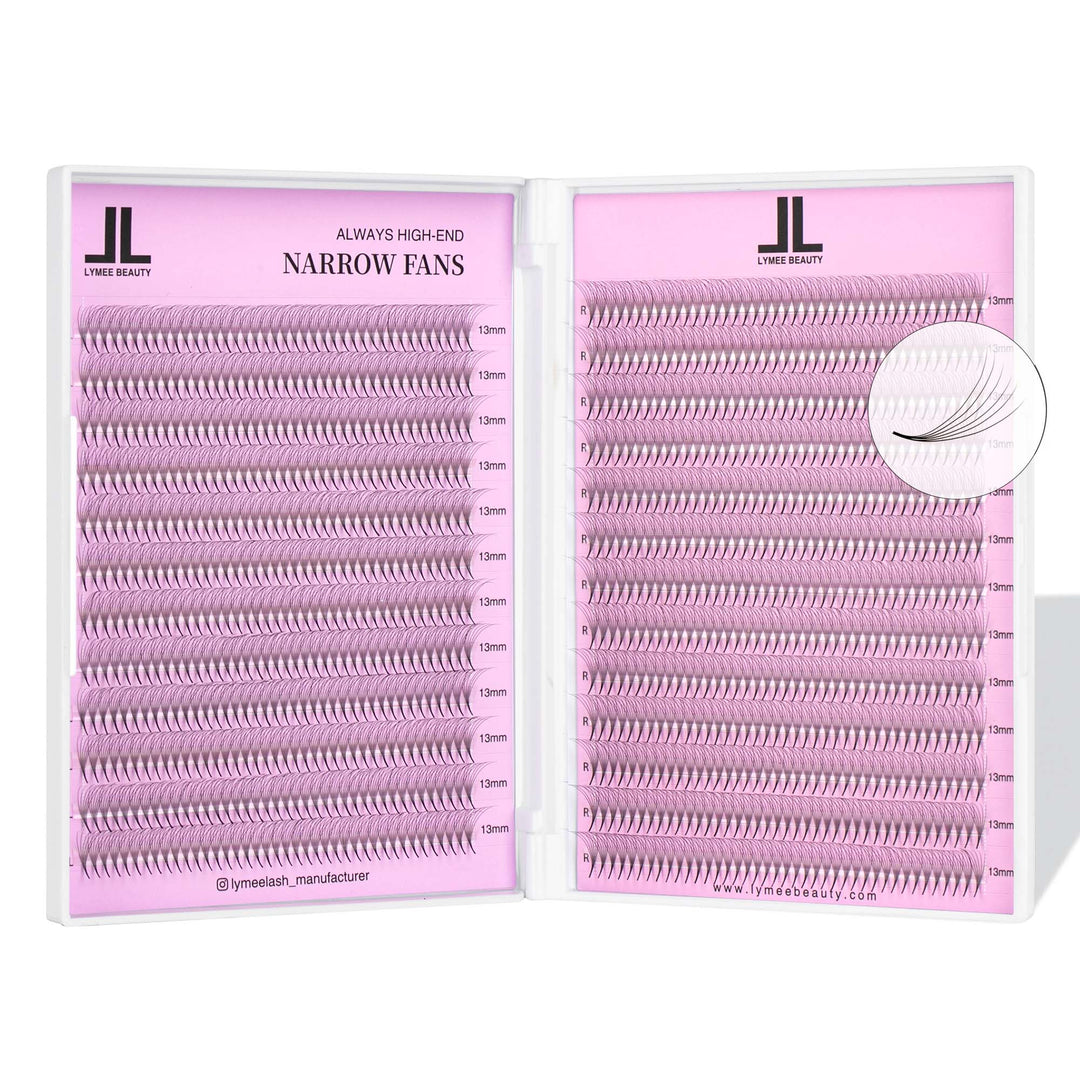 6D  Promade Narrow  Fans - 1000 Fans 25 Rows-lymeebeauty