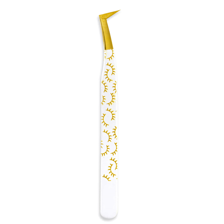 TY-01 Printed Yellow Lashes Tweezers For Eyelash Extension