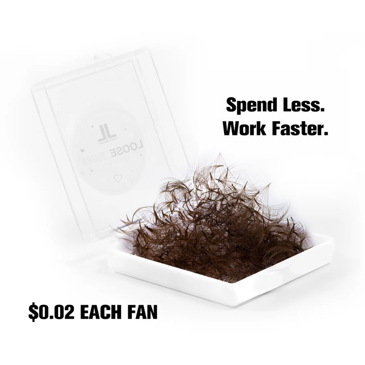 10D Brown Premade Lash Fans - 500 Loose Promade Fans-LymeeBeauty