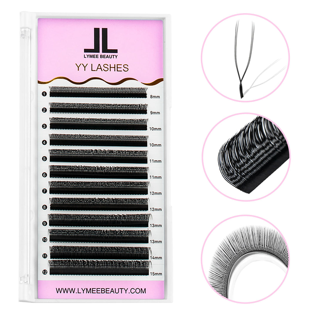 U-Shape YY Lash Volume Premade Fan Eyelash Extensions-lymeebeauty