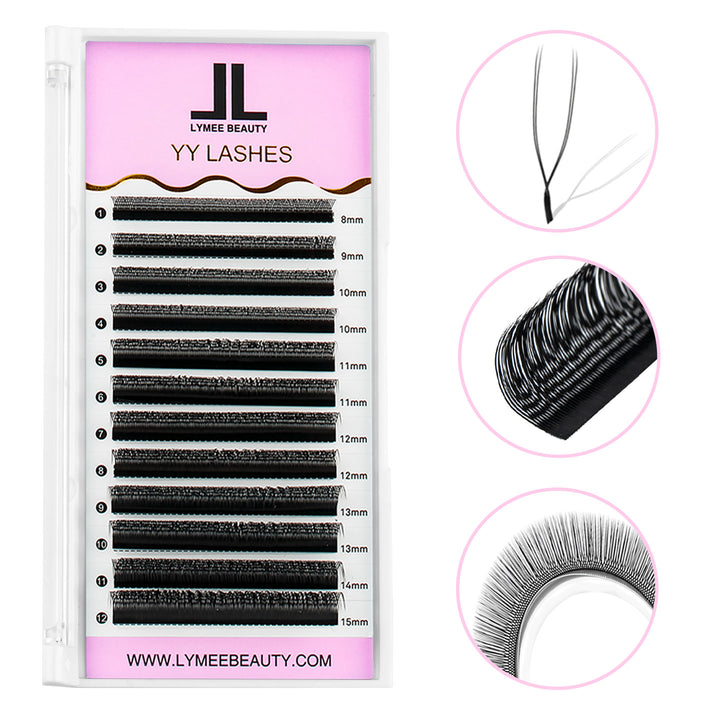 U-Shape YY Lash Volume Premade Fan Eyelash Extensions-lymeebeauty