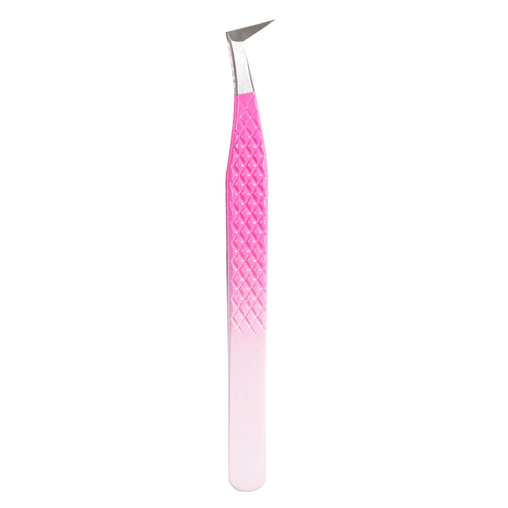 TO-01 Ombre Pink-White Tweezers For Eyelash Extension