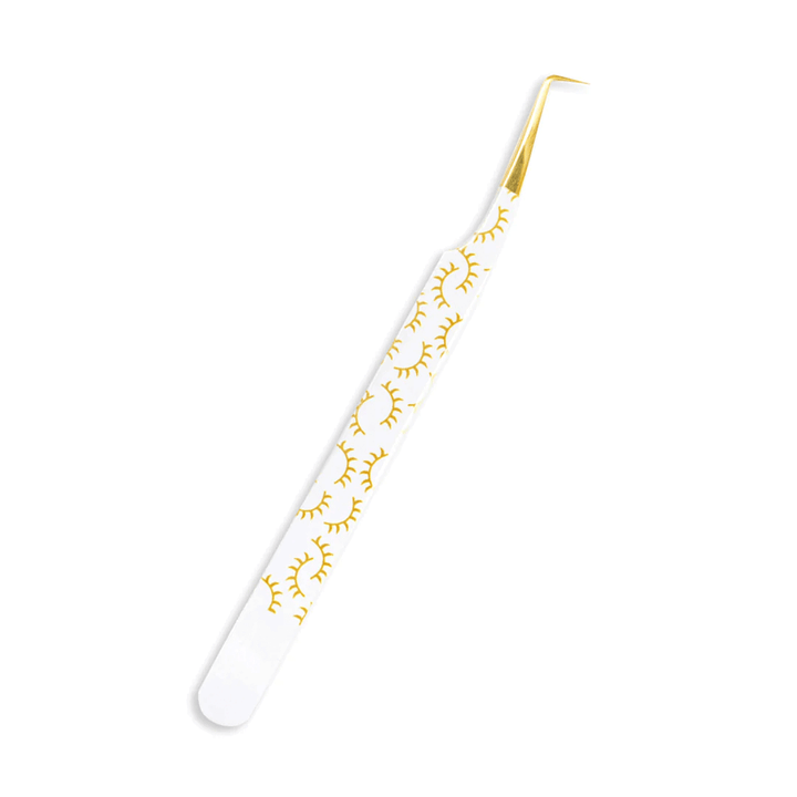 TY-04 Printed Yellow Lashes Tweezers For Eyelash Extension