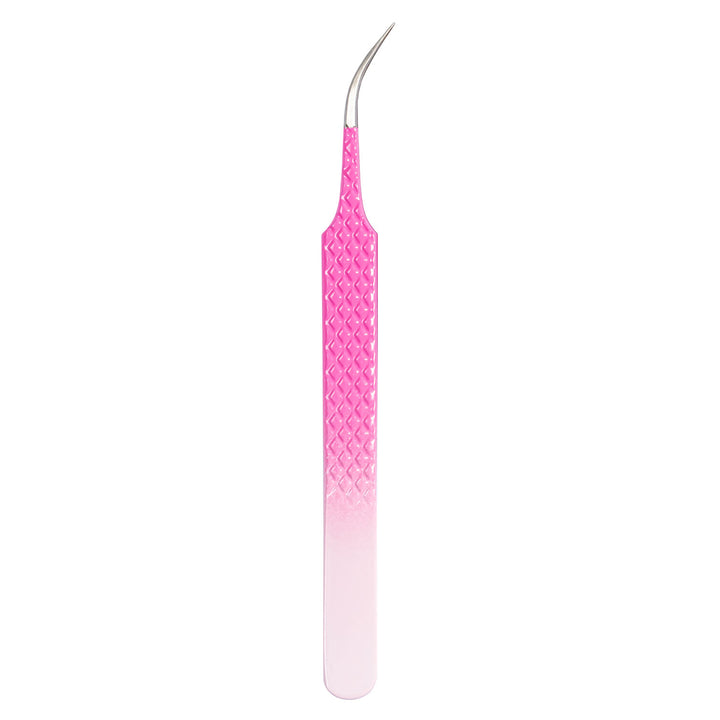 TO-02 Ombre Pink-White Tweezers For Eyelash Extension