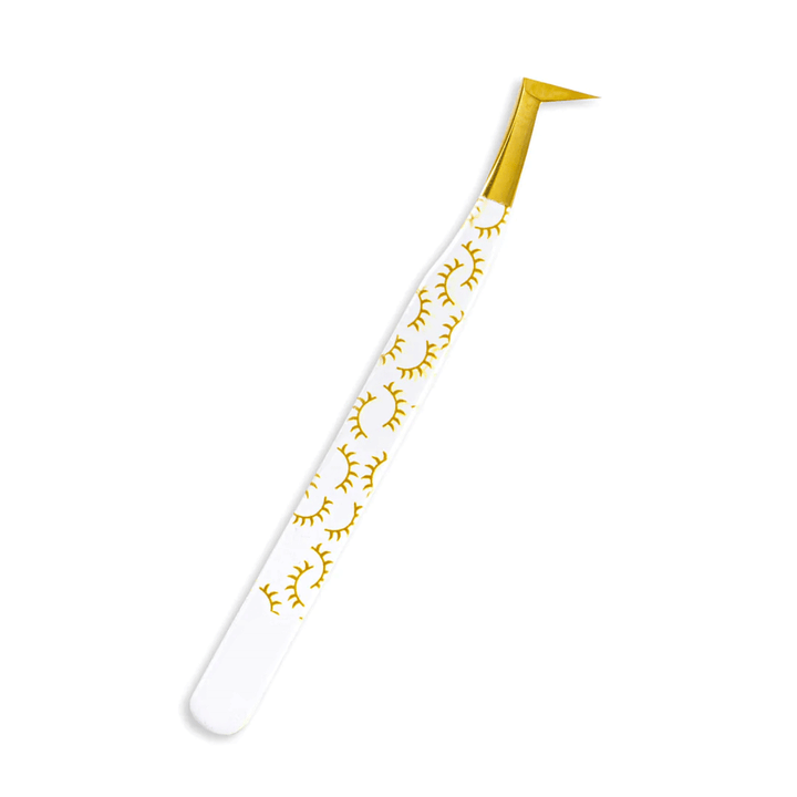 TY-01 Printed Yellow Lashes Tweezers For Eyelash Extension