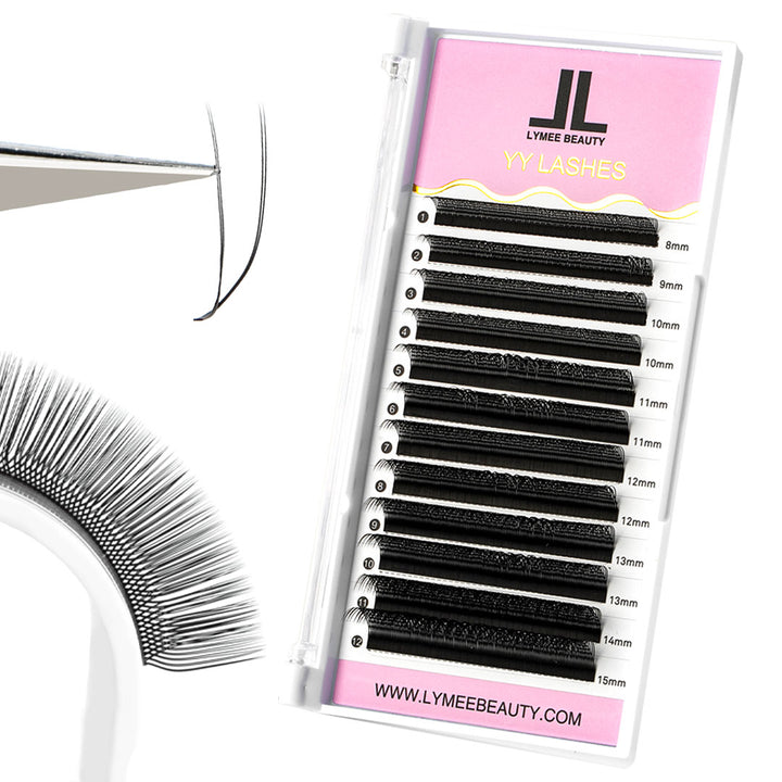 U-Shape YY Lash Volume Premade Fan Eyelash Extensions-lymeebeauty