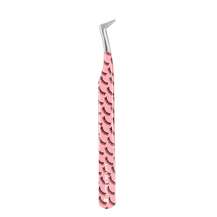 LP-20 Pink Marbling Tweezers For Eyelash Extension-LymeeBeauty