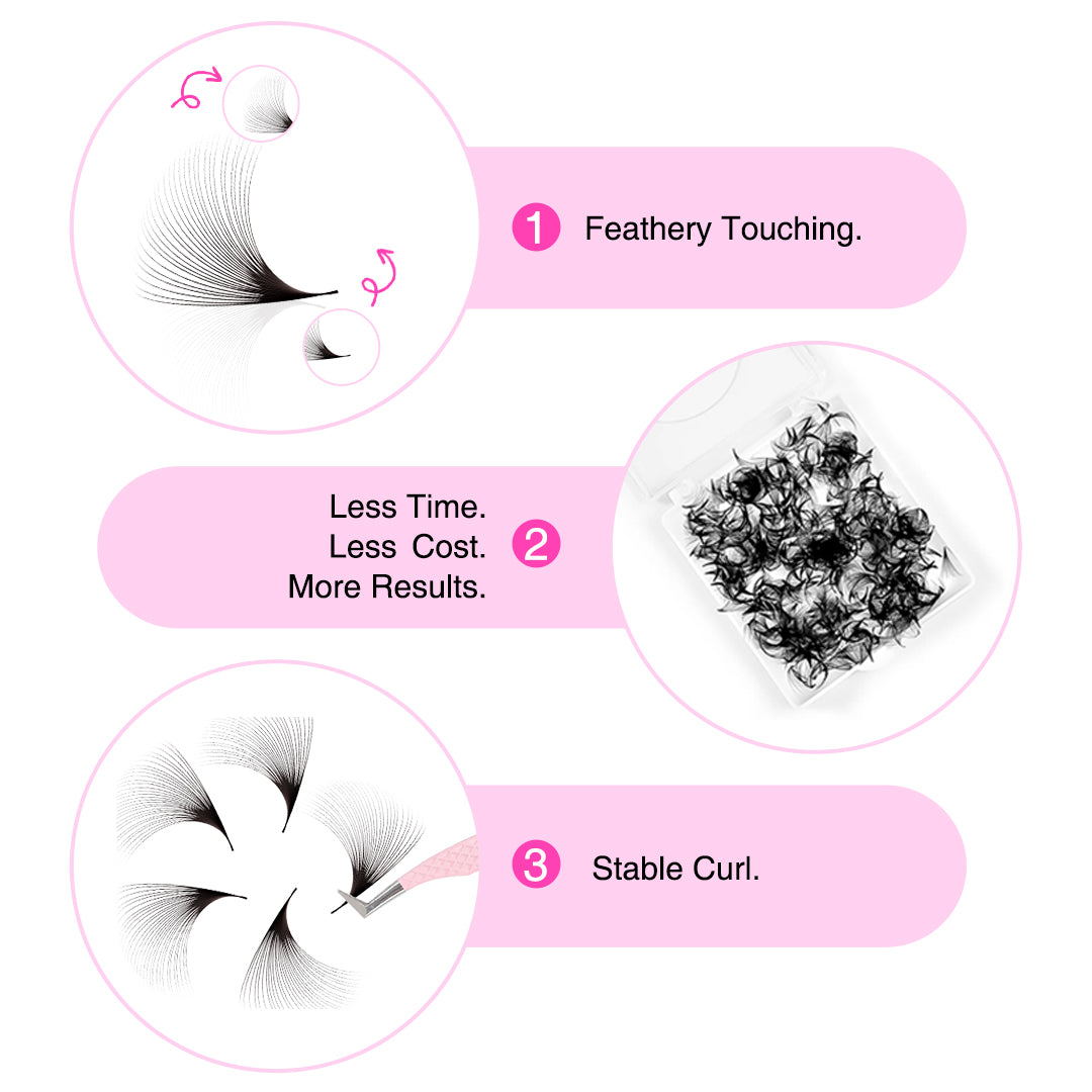 30D Premade Lash Fans - 500 Loose Promade Fans - LymeeBeauty