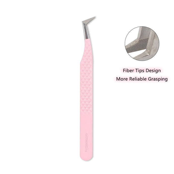 TL-01 Light Pink Fiber Tweezers For Eyelash Extension