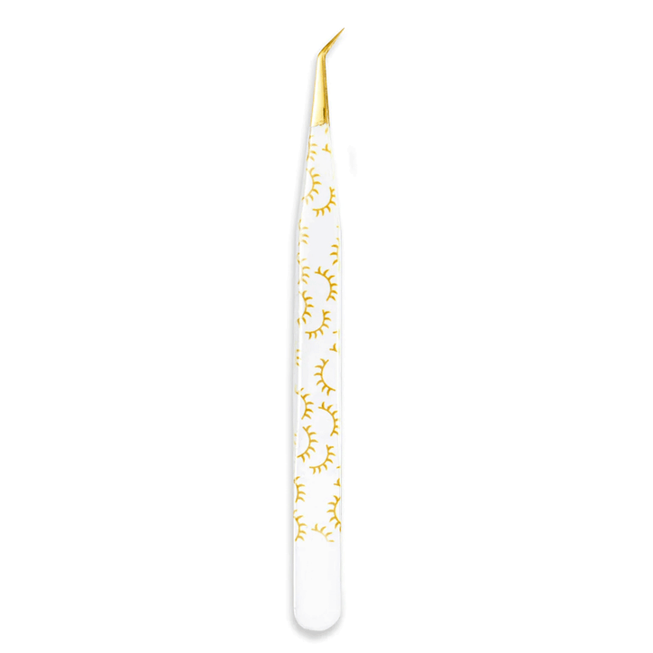 TY-02 Printed Yellow Lashes Tweezers For Eyelash Extension