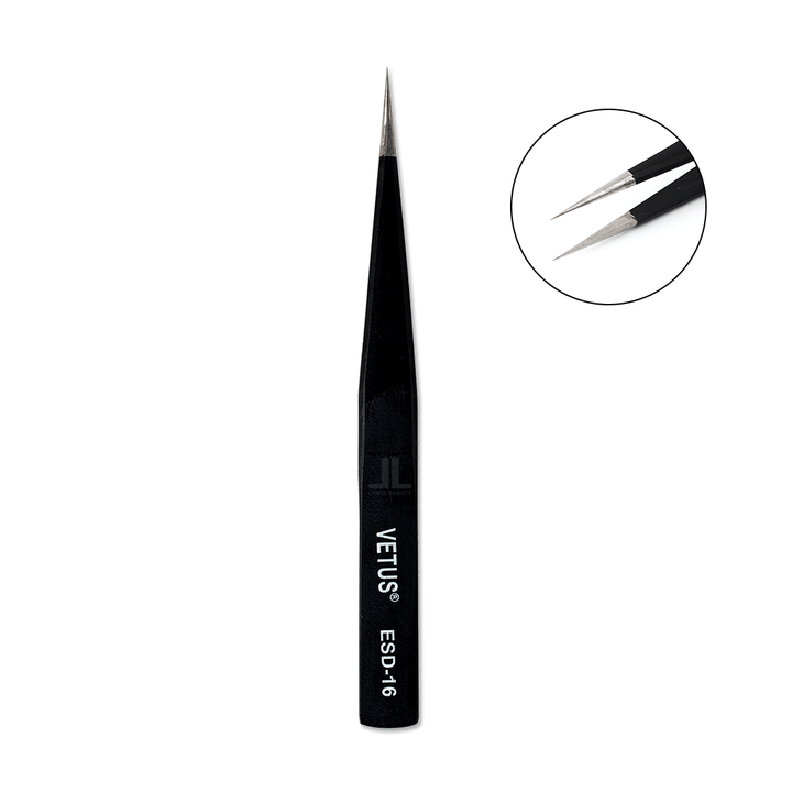 TS-16 Black Non-Magnetic Tweezer For Eyelash Extension-lymeebeauty