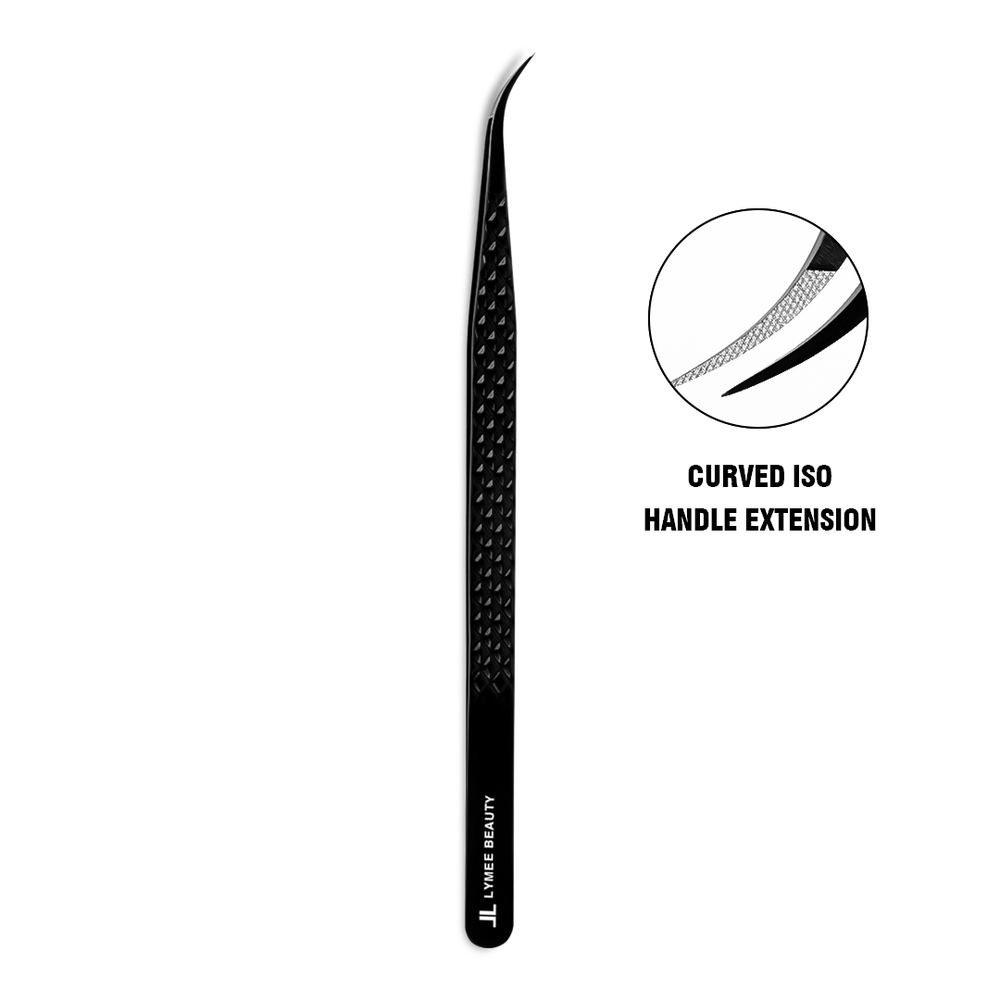 TB-06 Black Fiber Tweezers For Eyelash Extension-LymeeBeauty