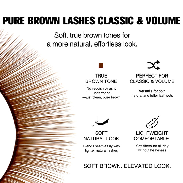 Dark Brown Premium Colored Volume Eyelash Extensions 16 Rows - Lymeebeauty