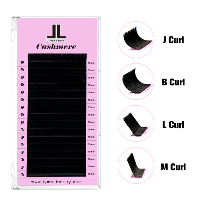 J/B/L/M Curl Cashmere Volume Eyelash Extensions 16Rows - Lymeebeauty