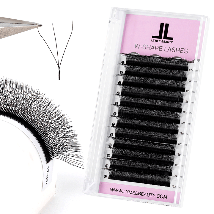 3D W-Shape Premade Volume Fan Lash Extensions - LymeeBeauty