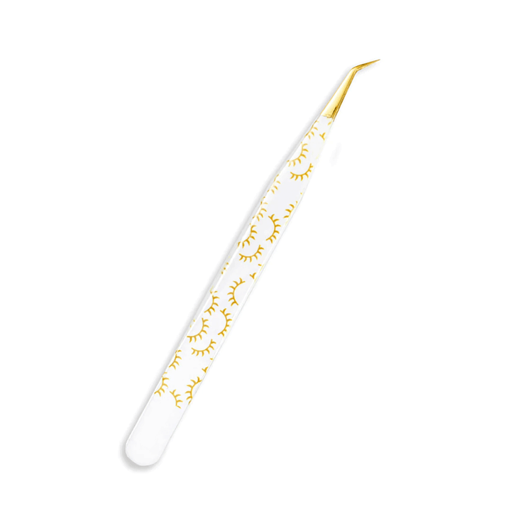 TY-02 Printed Yellow Lashes Tweezers For Eyelash Extension