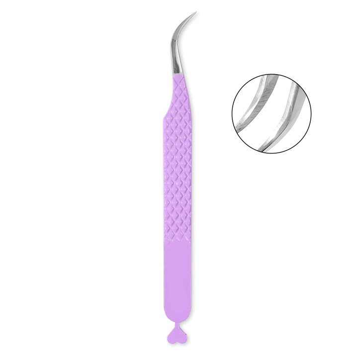 TV-04 Violet Heart-shaped Tweezers For Eyelash Extension