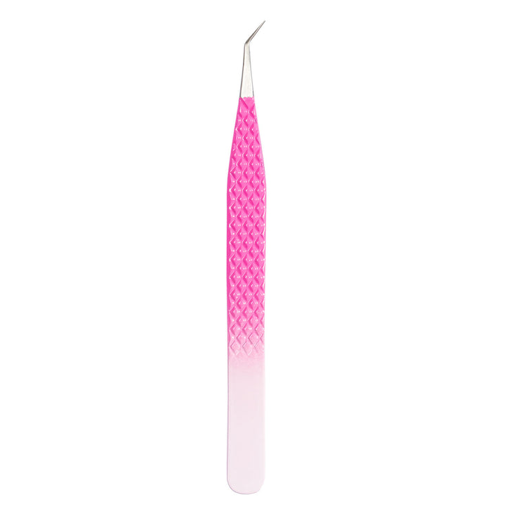 TO-04 Ombre Pink-White Tweezers For Eyelash Extension