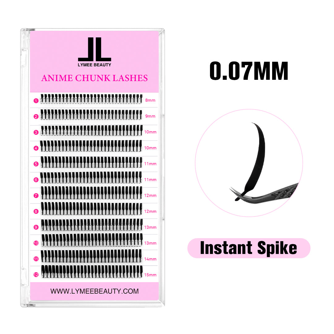 0.07MM Anime Chunk Lashes - Solid Spike - Lymeebeauty