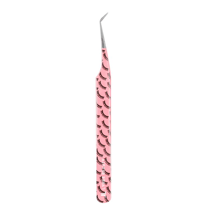 LP-18 Pink Marbling Tweezers For Eyelash Extension-LymeeBeauty