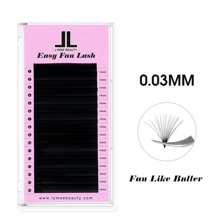 0.03MM Cashmere  Easy Fan Eyelash Extensions - LymeeBeauty