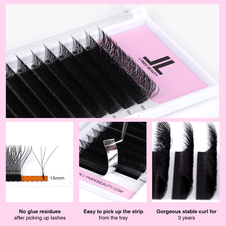 4D W-Shape Premade Volume Fan Lash Extensions - LymeeBeauty