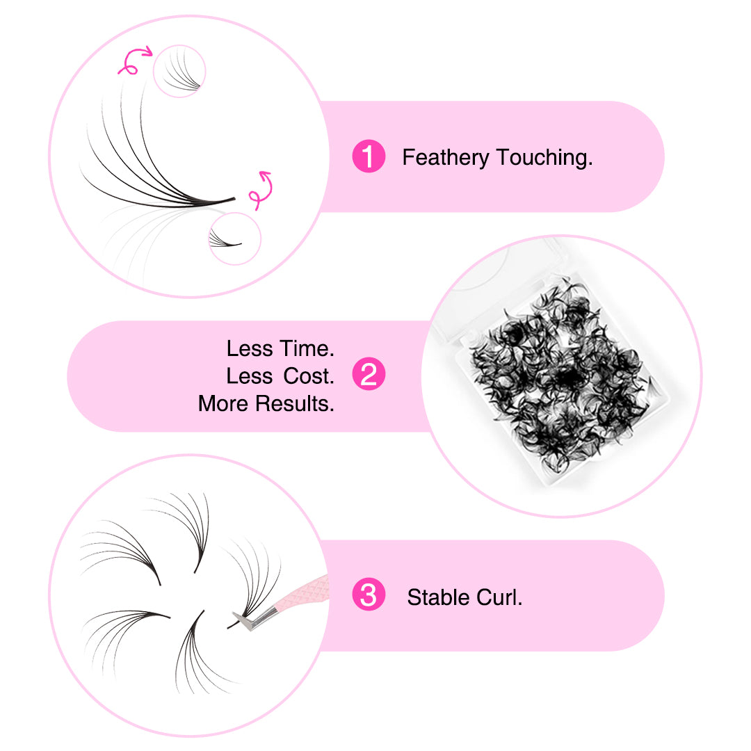 5D Handmade Premade Volume Loose Fans Pointy Base(500 Fans) - Lymeebeauty